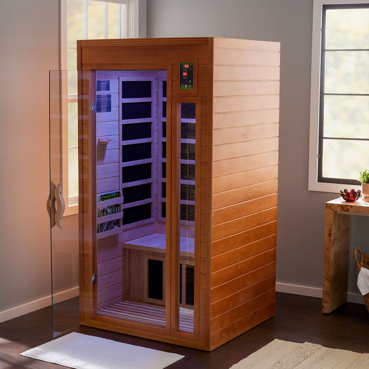 Dynamic Barcelona Hemlock Wood Low EMF FAR Infrared Sauna For Home (For Parts)