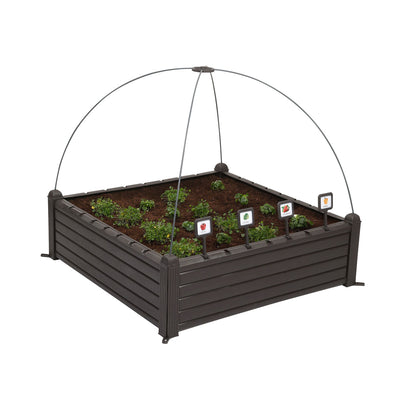 Keter 39 Inch Raised Garden Bed Plant Growing Container, Brown (For Parts)