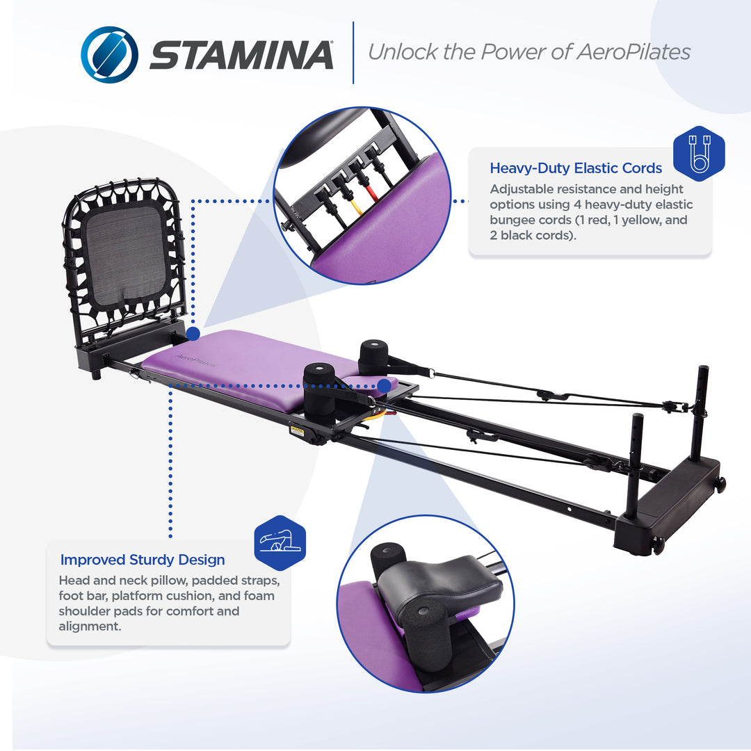 Stamina 55-4379 AeroPilates Reformer Plus Whole Body Resistance Workout System