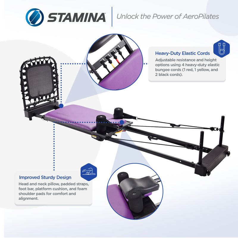 Stamina AeroPilates Reformer Plus Whole Body Resistance Workout System(Open Box)