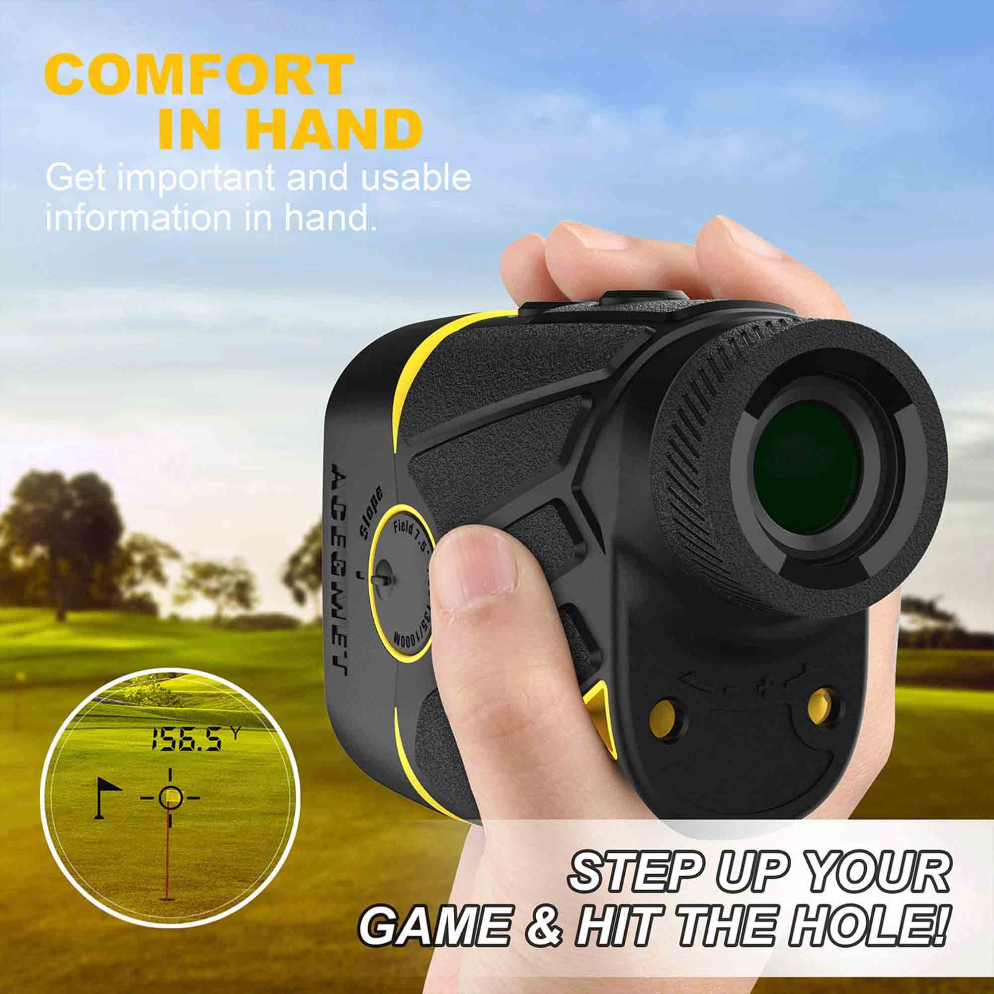 ACEGMET 1100 Yard 8 Mode Golf Laser Rangefinder with 6x Magnification, Black - VMInnovations