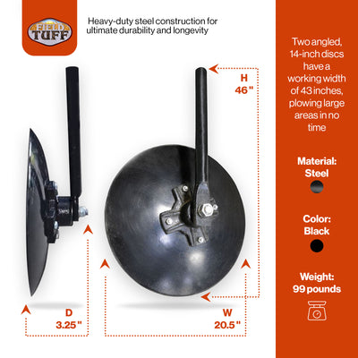 Field Tuff 43 Inch Disc Cultivator Garden Bedder and Hiller For 3 Point Tractor - VMInnovations