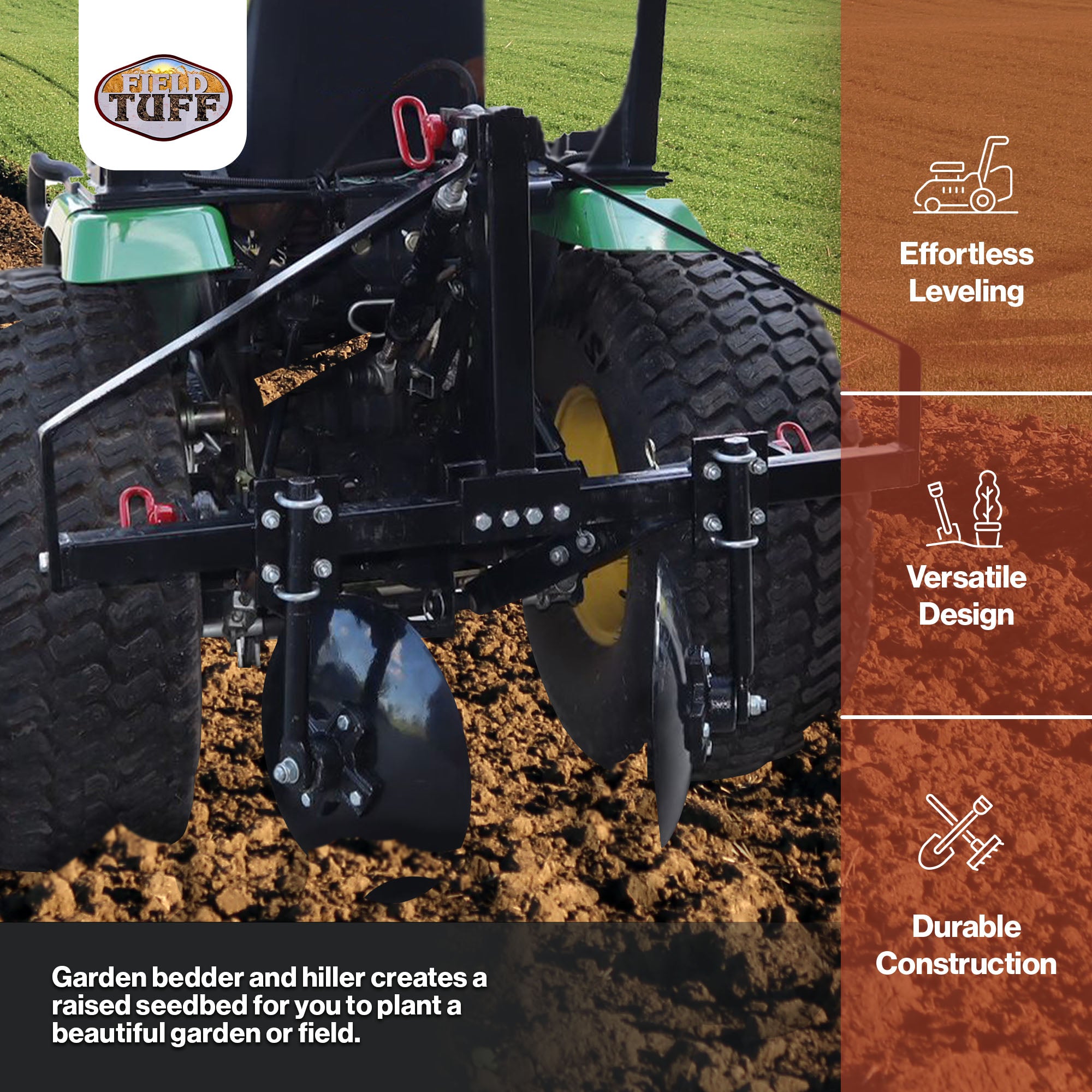Field Tuff 43" Disc Cultivator Garden & Hiller For 3 Point Tractor (Open Box) - VMInnovations