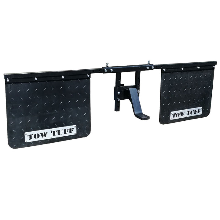 Tow Tuff Hitch Mount Rubber Rear Splash Guard Towing Mud Flaps (Open Box)