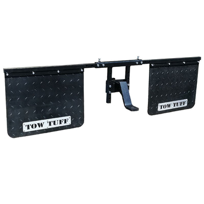 Tow Tuff 18" x 24" Universal Hitch Mount Rubber Rear Towing Mud Flaps (Damaged)