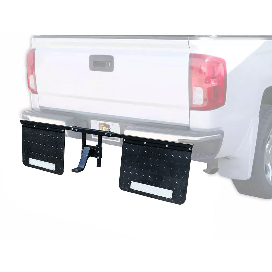 Tow Tuff Hitch Mount Rubber Rear Splash Guard Towing Mud Flaps (Open Box)