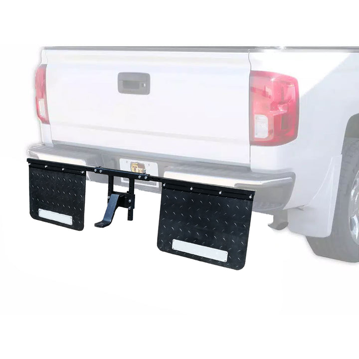 Tow Tuff Hitch Mount Rubber Rear Splash Guard Towing Mud Flaps (Open Box)