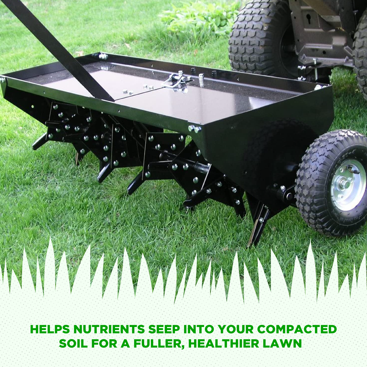 Yard Tuff 48in Tow Behind Mower Tractor Plug Aerator, Universal Hitch(For Parts)