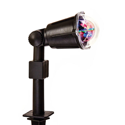 Kurt Adler 14 Inch Revolving Meteor Shower Spotlight Lawn Stake, RGB Lights