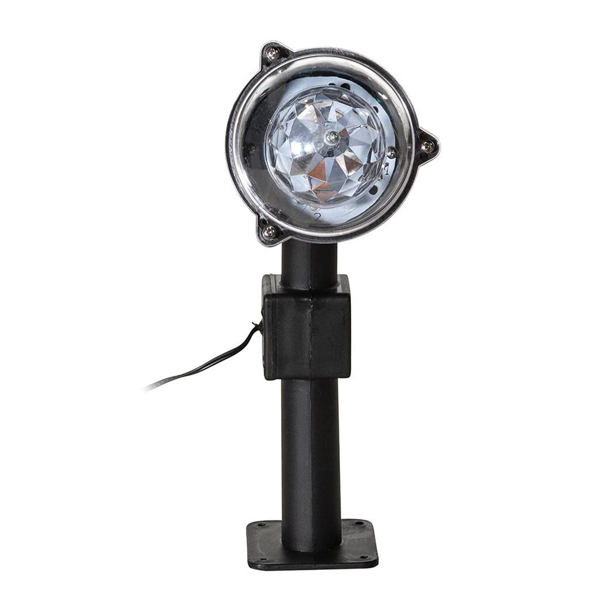Kurt Adler 14 Inch Revolving Meteor Shower Spotlight Lawn Stake, RGB Lights