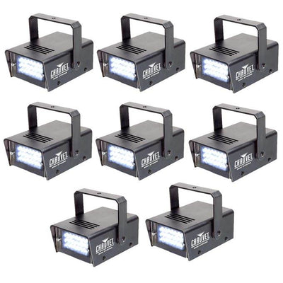 8 CHAUVET DJ CH730 Adjustable 1-12 Flash/Sec Mini Strobe LED Club Light Effects