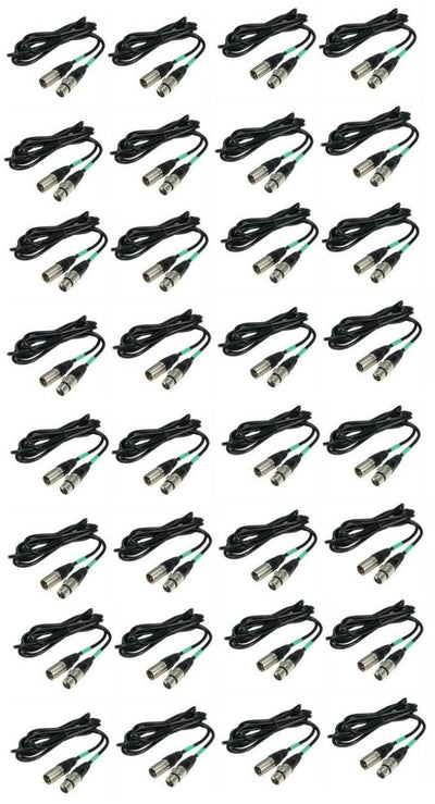 (32) CHAUVET 10 Foot Male to Female 3 Pin DMX Lighting Effect Cables | DMX3P10FT