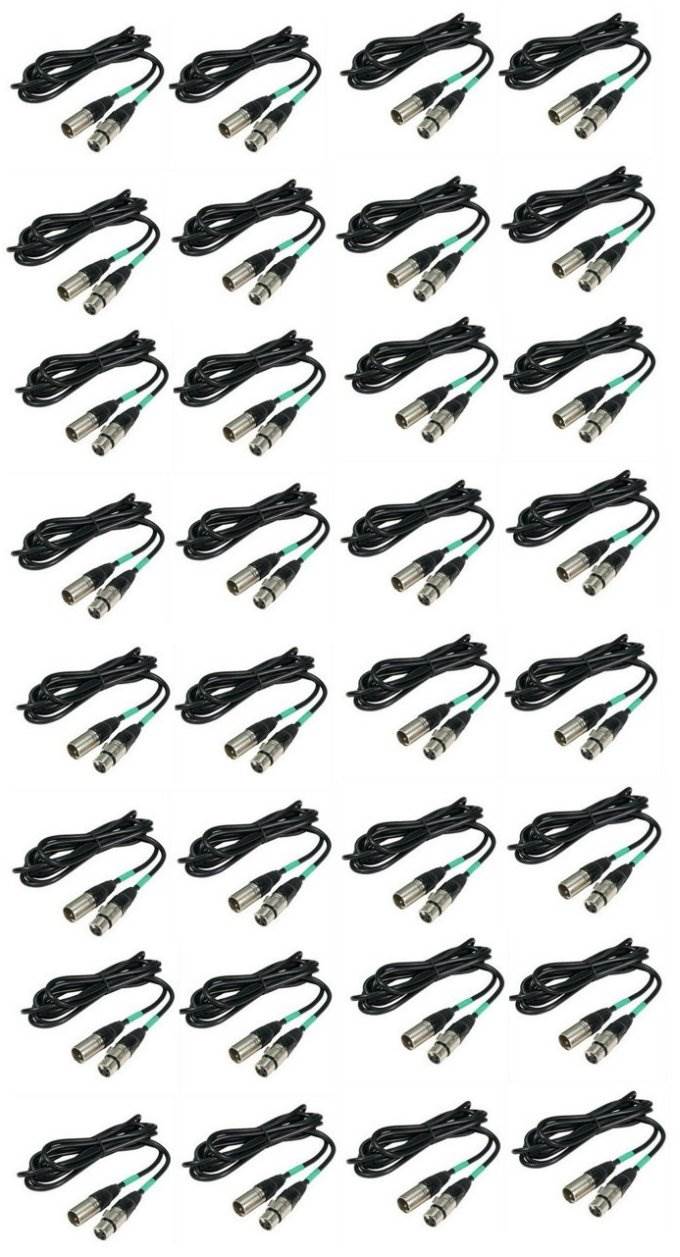 (32) CHAUVET 10 Foot Male to Female 3 Pin DMX Lighting Effect Cables | DMX3P10FT