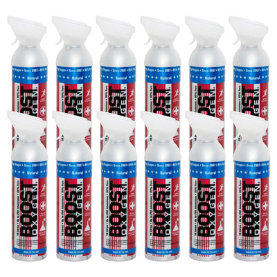 12 Pack 10L Boost Oxygen Stars and Stripes Pure Canned Oxygen Canister, Natural - VMInnovations