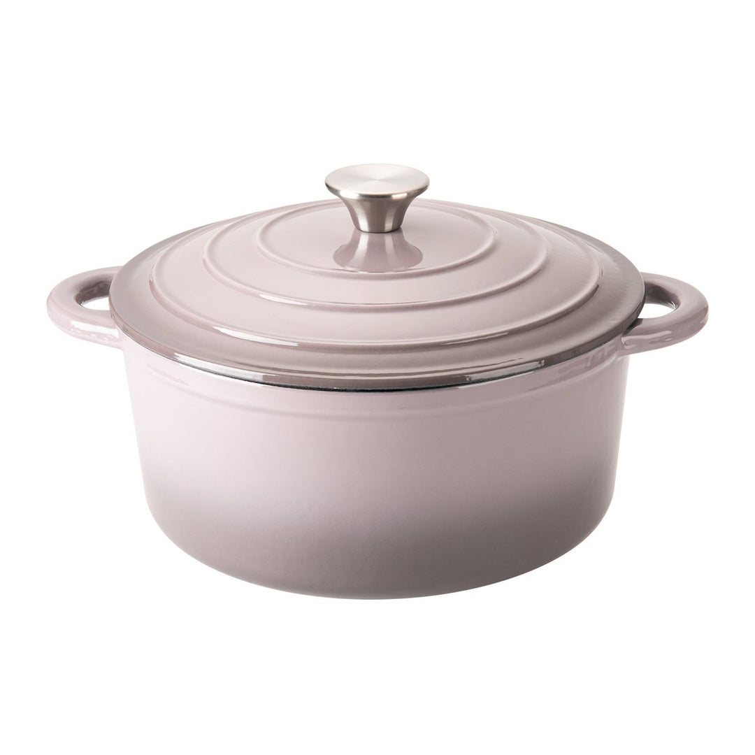 Hamilton Beach 5.5 Quart Enameled Cast Iron Round Dutch Oven Pot, Gray (Used)