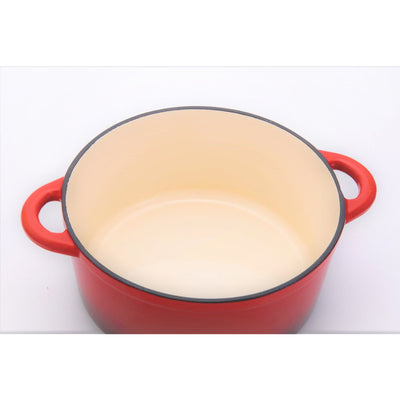 Hamilton Beach 5.5 Quart Enameled Cast Iron Covered Round Dutch Oven Pot, Red