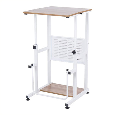 SDADI Adjustable Height Mobile Standing Office Computer Desk, Light (Used) - VMInnovations