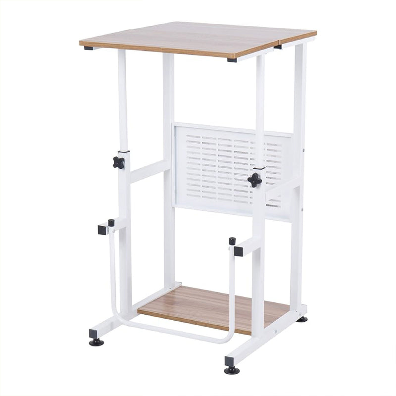 SDADI Adjustable Height Mobile Standing Office Computer Desk, Light (Open Box)