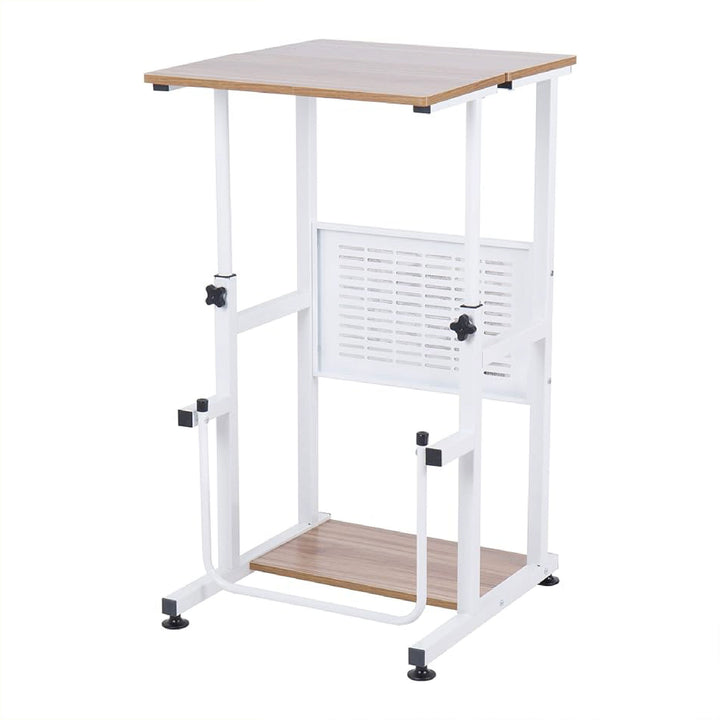 SDADI Adjustable Height Mobile Standing Office Computer Desk, Light (Open Box) - VMInnovations