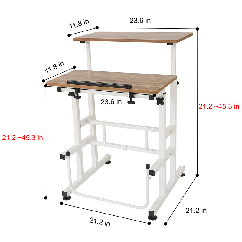 SDADI Adjustable Height Mobile Standing Office Computer Desk, Dark (Used)