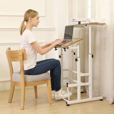 SDADI Adjustable Height Mobile Standing Office Computer Desk, Dark (Used) - VMInnovations