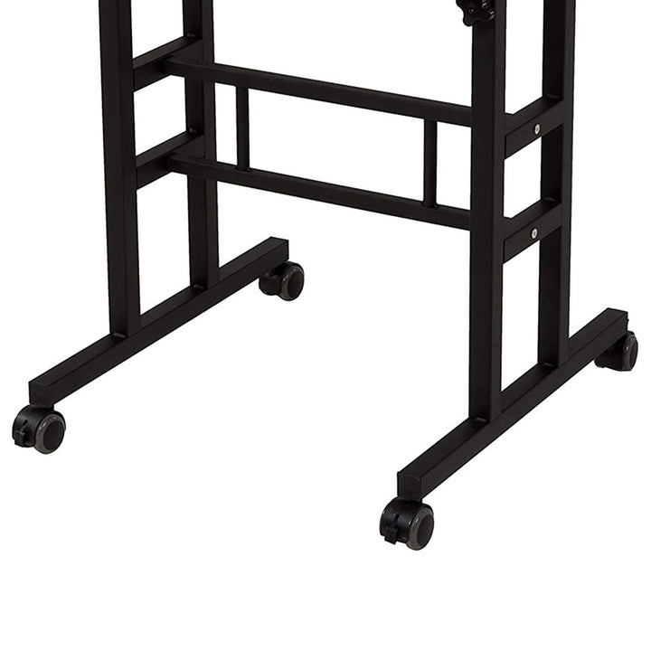 Adjustable Height Mobile Standing Office Computer Desk, Black (Open Box)