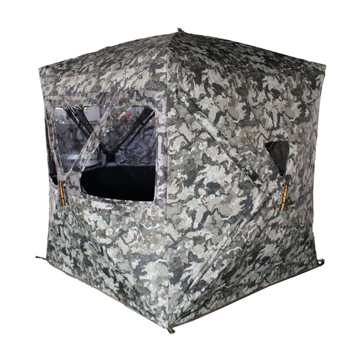 Muddy Infinity 3 Man Ground Blind with Shadow Mesh and 360 View, Camo (Open Box) - VMInnovations