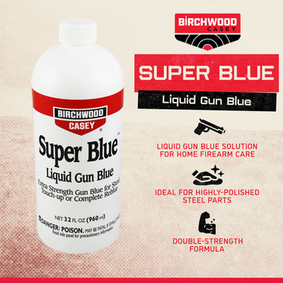 Birchwood Casey Super Blue Double Strength Liquid Gun Blue, 32 Fluid Ounces - VMInnovations