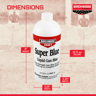 Birchwood Casey Super Blue Double Strength Liquid Gun Blue, 32 Fluid Ounces - VMInnovations