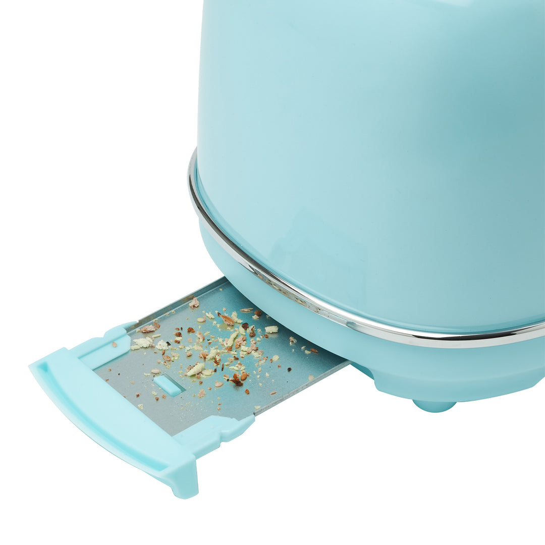 Haden Heritage 2 Slice Wide Slot Stainless Steel Toaster, Turquoise & Chrome