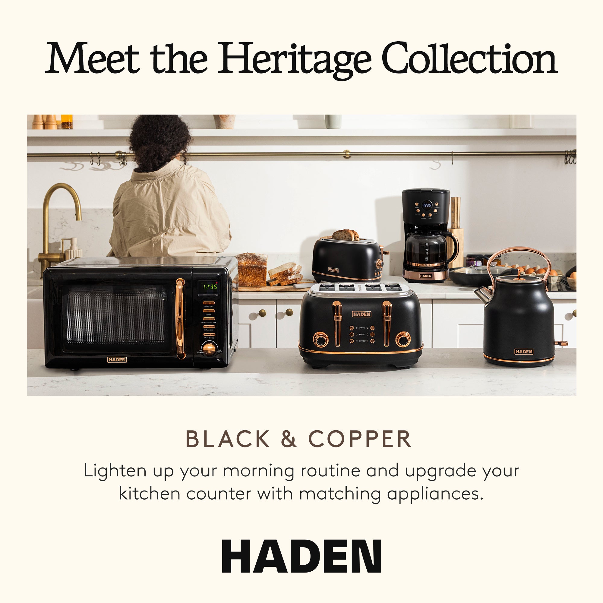 Haden Heritage Stainless Steel Electric Water and Tea Kettle, Black (Used)