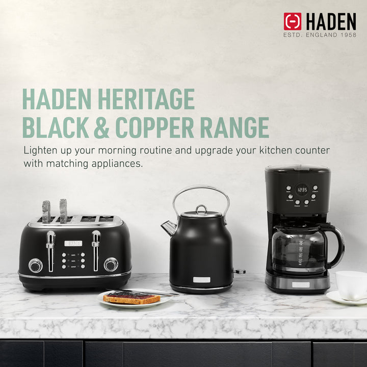 Haden Heritage Stainless Steel Electric Water and Tea Kettle, Black (Used) - VMInnovations
