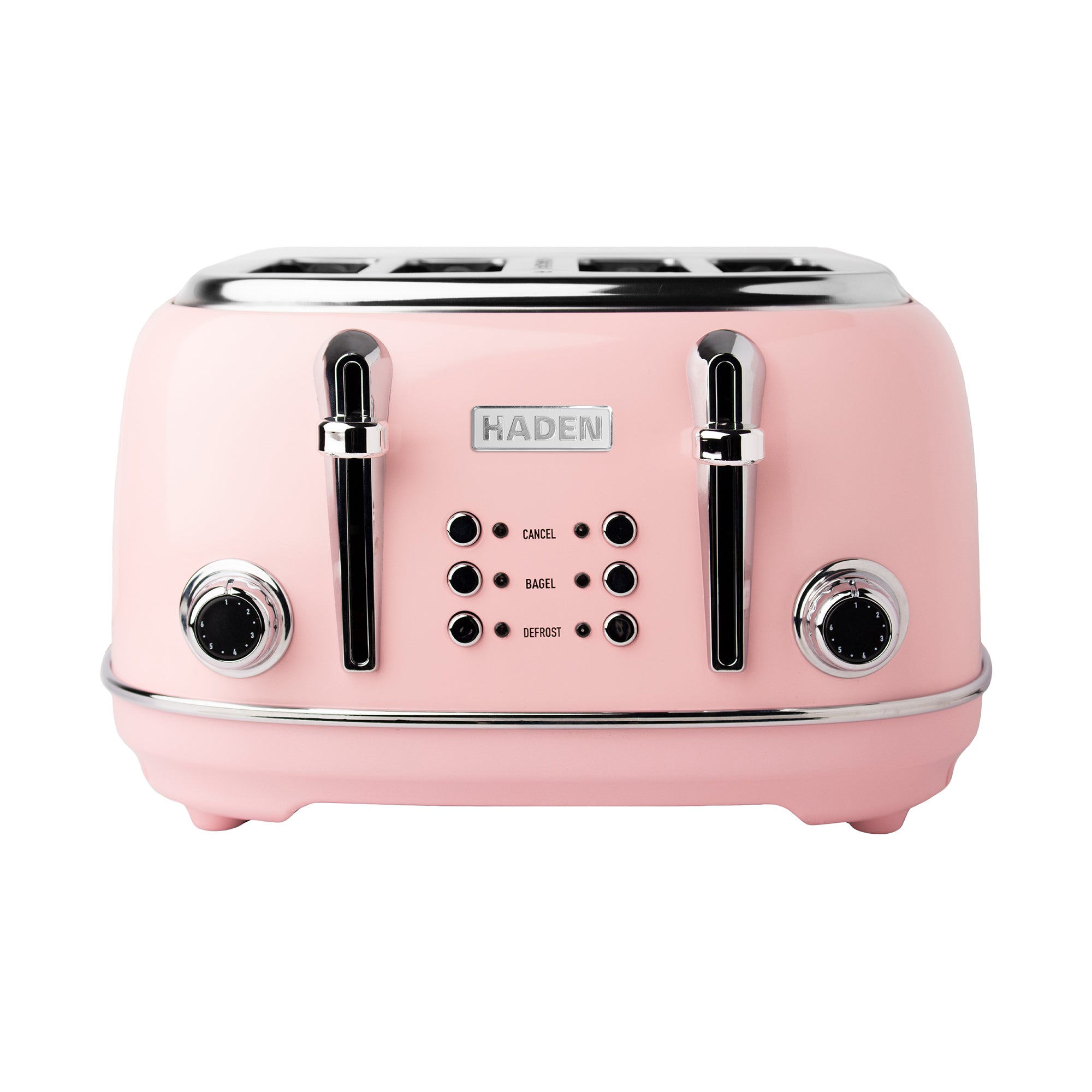 Haden Heritage 4 Slice Wide Slot Stainless Steel Toaster, English Rose - VMInnovations