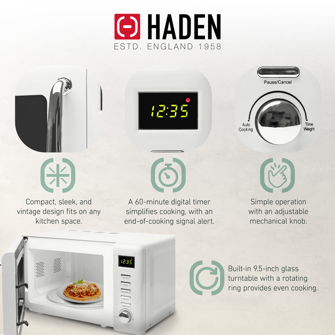 Haden Heritage Vintage 0.7 Cubic Foot 700 WT Countertop Microwave Oven (Used)