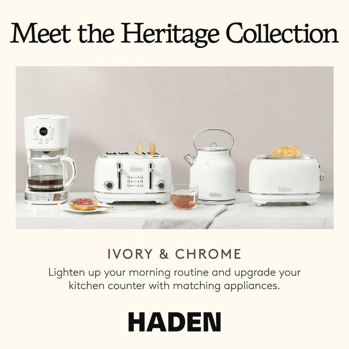 Haden 12 Cup Programmable Coffee Maker & Brew Strength Control , Ivory(Open Box) - VMInnovations