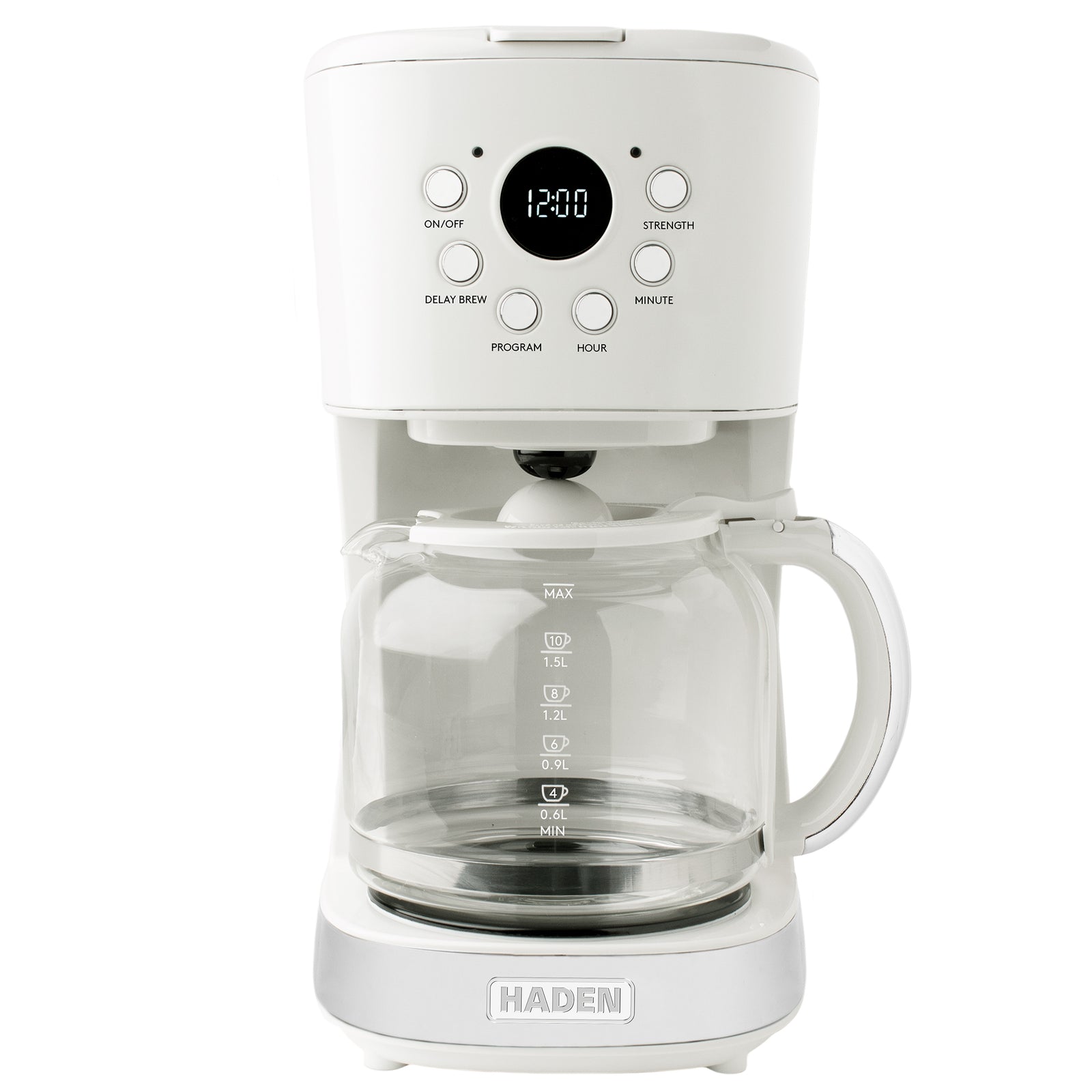 Haden 12 Cup Programmable Coffee Maker & Brew Strength Control , Ivory(Open Box) - VMInnovations