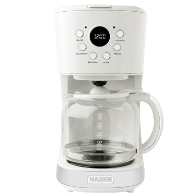 Haden 12 Cup Programmable Coffee Maker w/ Brew Strength Control, Ivory(Open Box) - VMInnovations