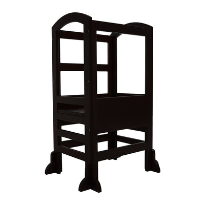 Kids Kitchen Adjustable Height Learning Step Stool Tower, Black (Used)