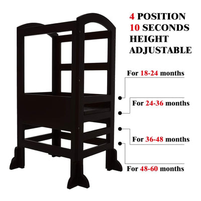 LT02B Kids Kitchen Adjustable Height Learning Step Stool Tower (Open Box)