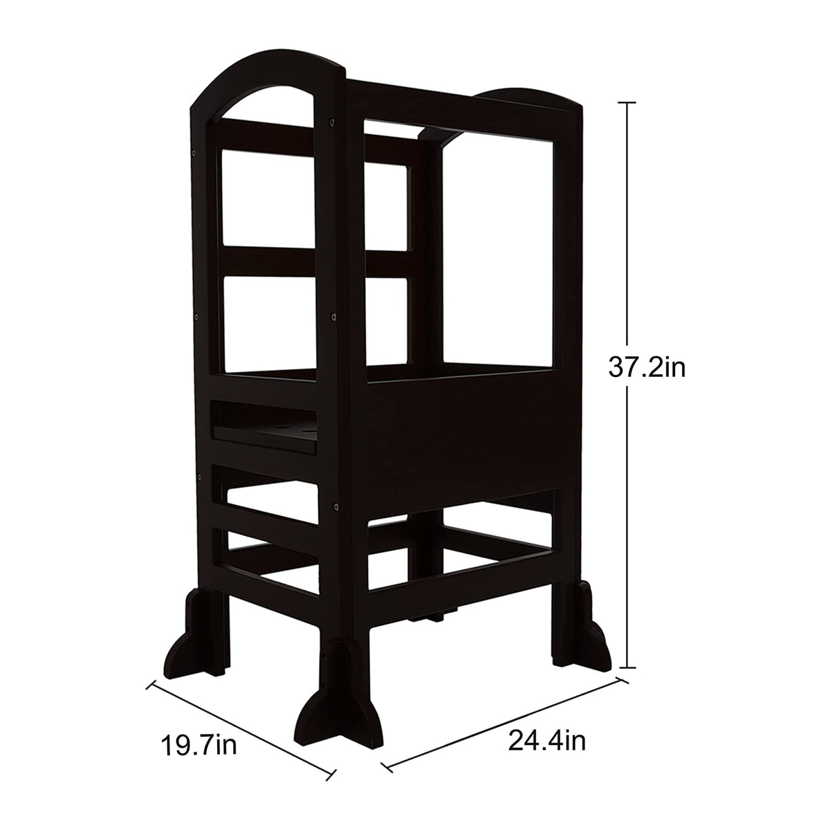 SDADI Kids Kitchen Adjustable Height Learning Step Stool Tower, Black (Used)