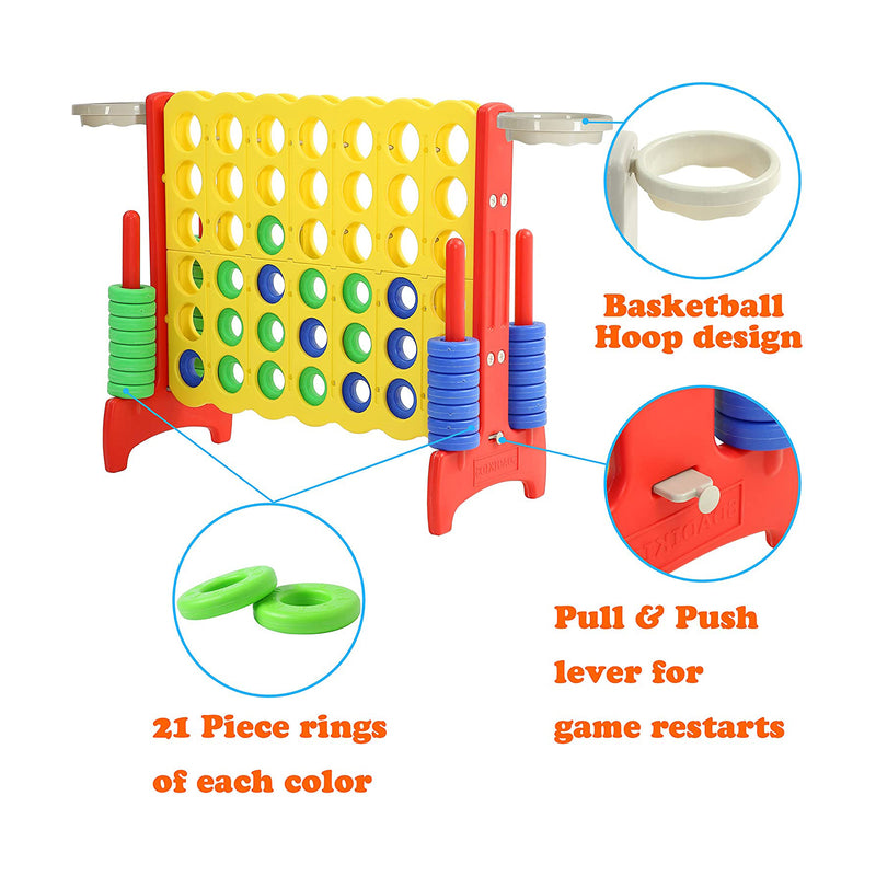 SDADI Giant 33 Inch 4-In-A-Row Game and Basketball Game for Kids (Open Box)