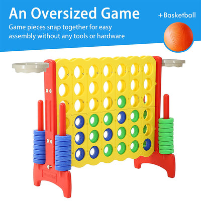 SDADI Giant 33 Inch 4-In-A-Row Game and Basketball Game for Kids (Open Box) - VMInnovations