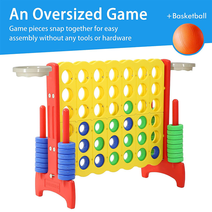 SDADI Giant 33 Inch 4-In-A-Row Game and Basketball Game for Kids (Used)