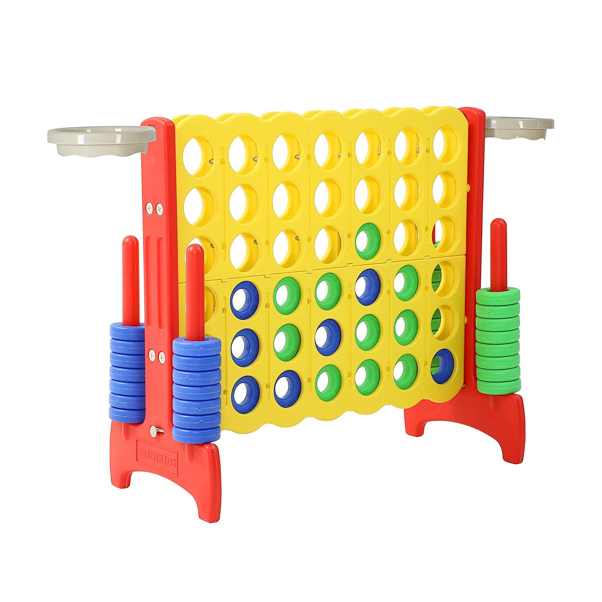 SDADI Giant 33 Inch 4-In-A-Row Game and Basketball Game for Kids, Yellow and Red - VMInnovations