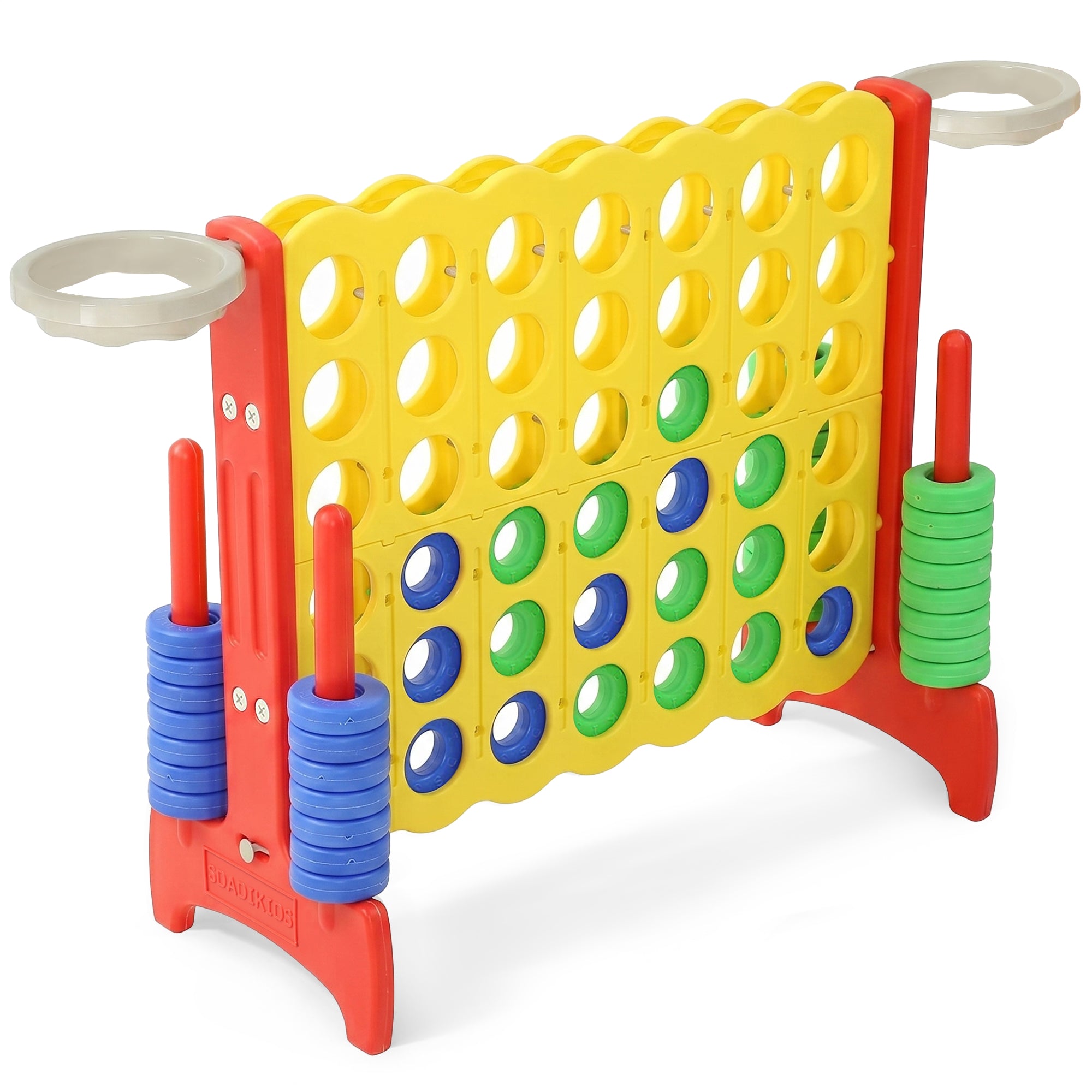 SDADI Giant 33 Inch 4-In-A-Row Game and Basketball Game for Kids, Yellow and Red - VMInnovations