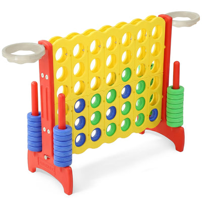 SDADI Giant 33 Inch 4-In-A-Row Game and Basketball Game for Kids, Yellow and Red - VMInnovations