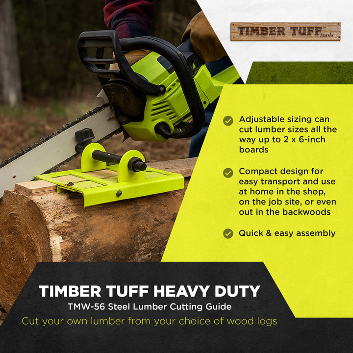 Timber Tuff Steel Lumber Cutting Guide Sawmill Tool for Chainsaw (Open Box) - VMInnovations