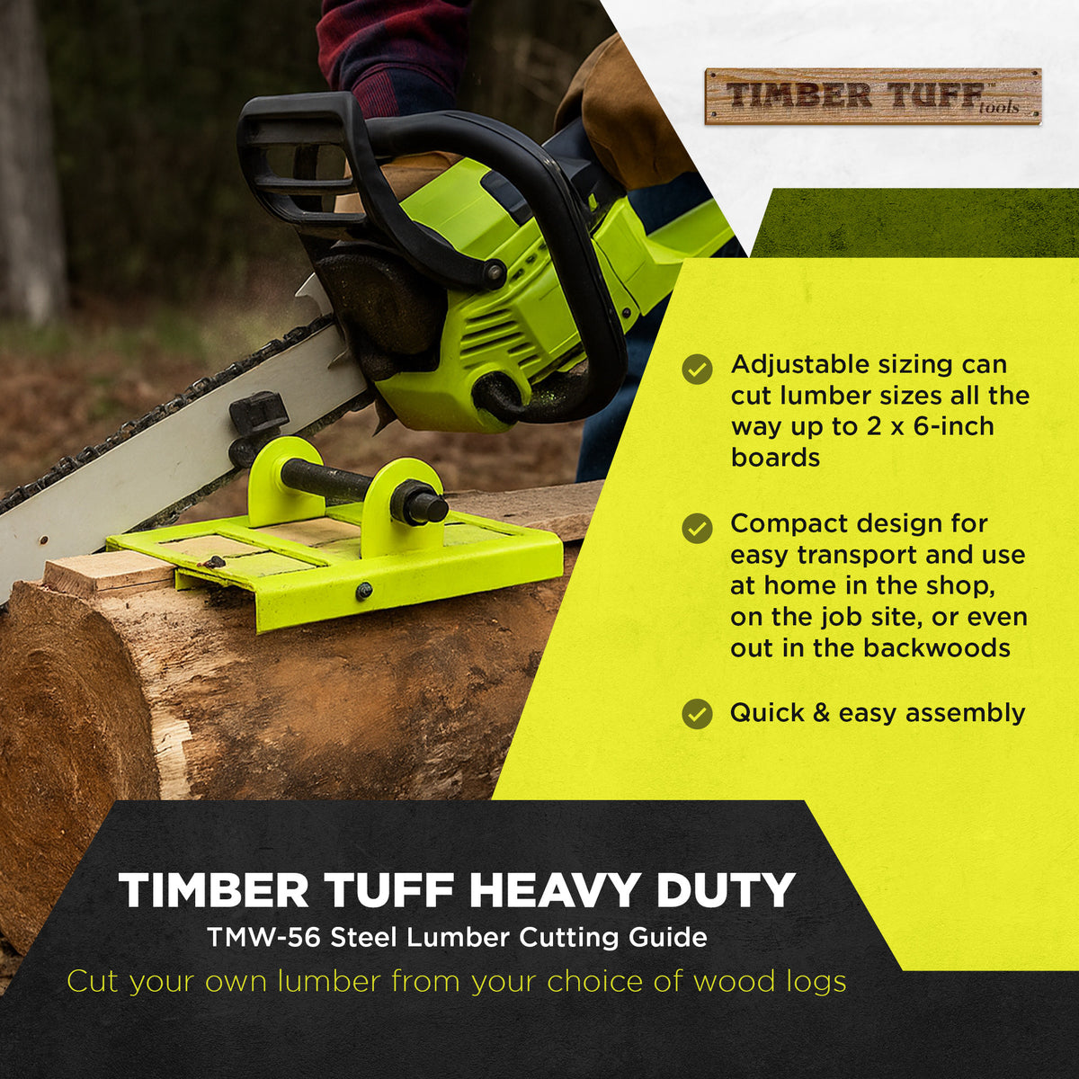Timber Tuff Steel Lumber Cutting Guide Sawmill Tool for Chainsaw (For Parts)