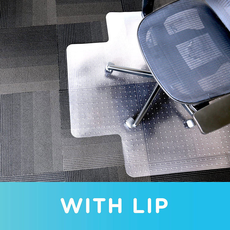 Dimex 45 x 53 Inch Plastic Office Chair Mat for Carpet w/ Lip, Clear (Open Box)