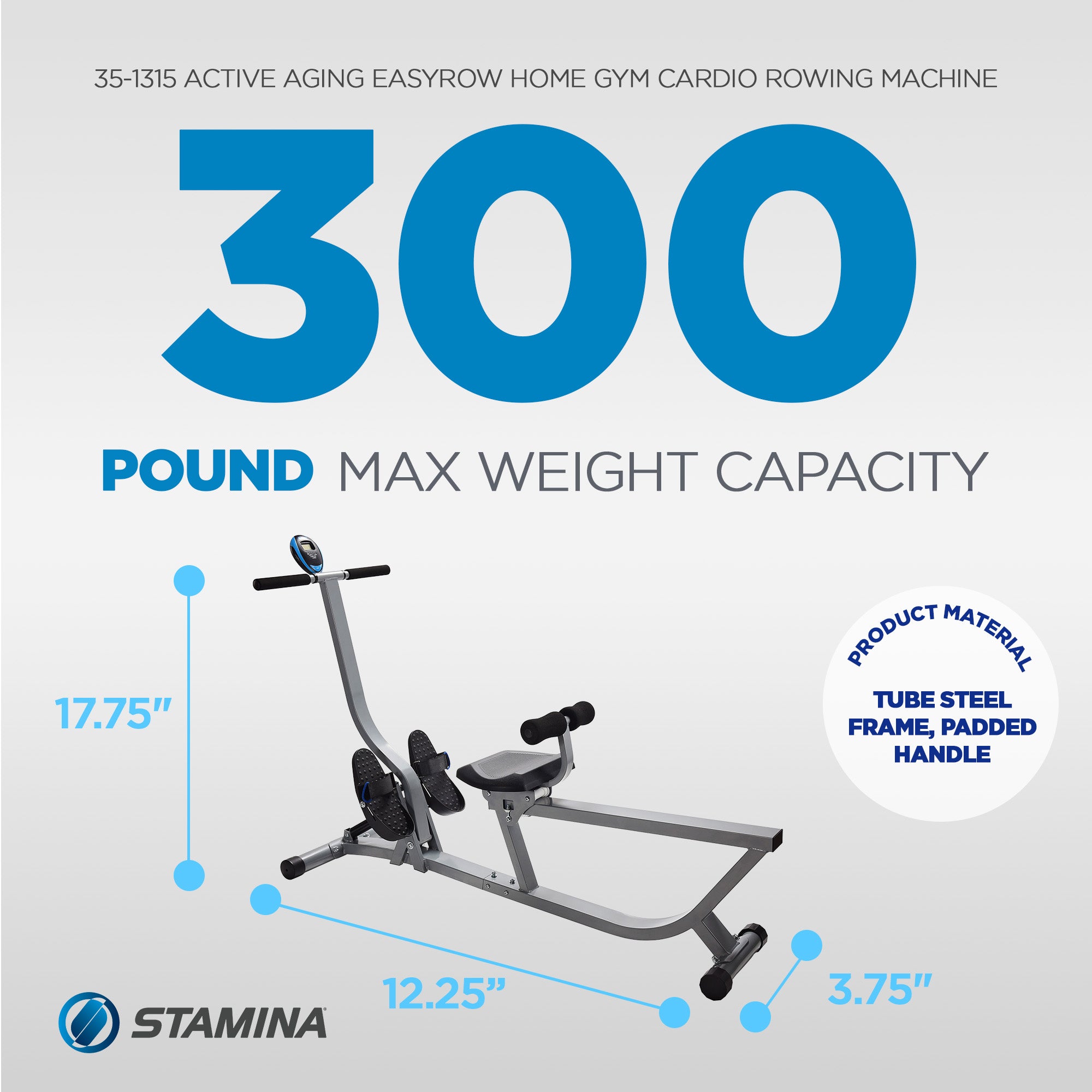 Stamina Products 35-1315 Active Aging EasyRow Home Gym Cardio Rowing Machine - VMInnovations